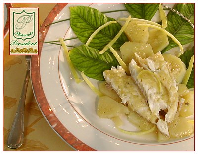 Le Ricette del Ristorante President - Il Pesce: Filetto di Spigola in Crosta di Sfoglia di Patate